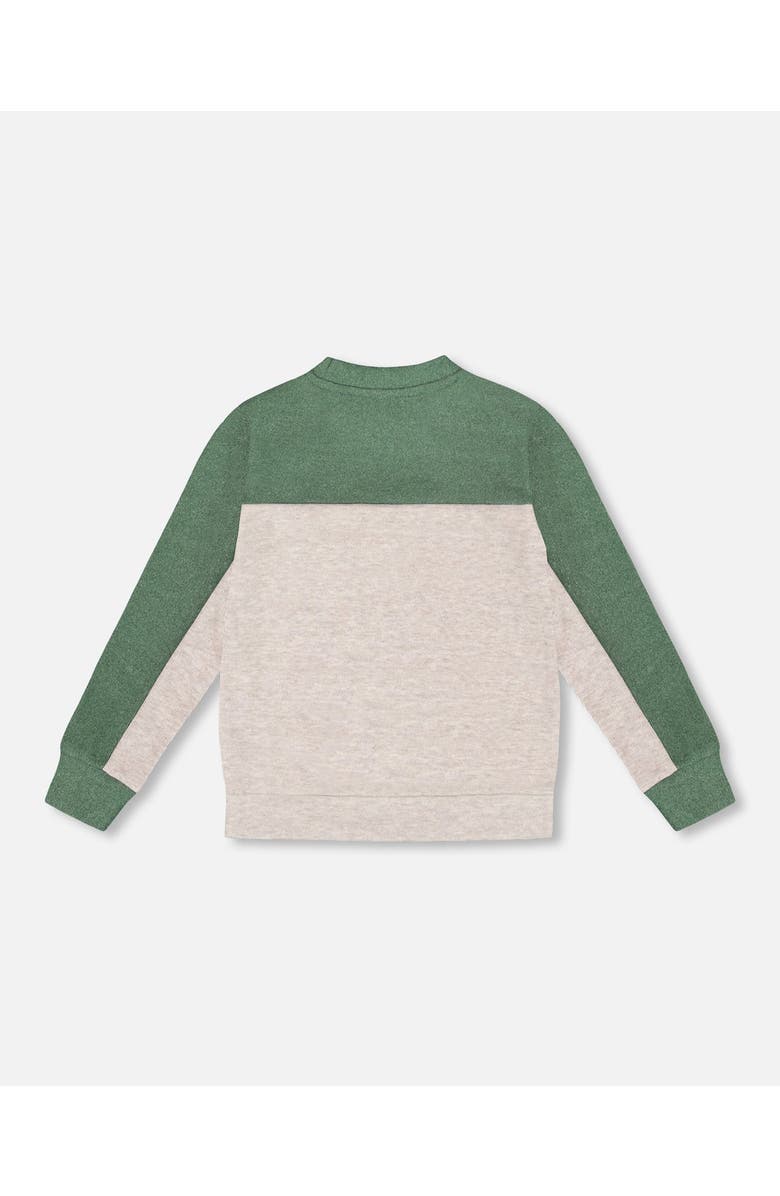 Deux par Deux Long Sleeve Super Soft Brushed Jersey Top Color Block Heather, Alternate, color,