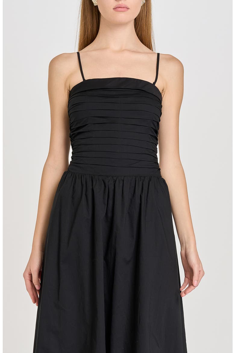 wayf cotton strapless pleated midi dress WAYF