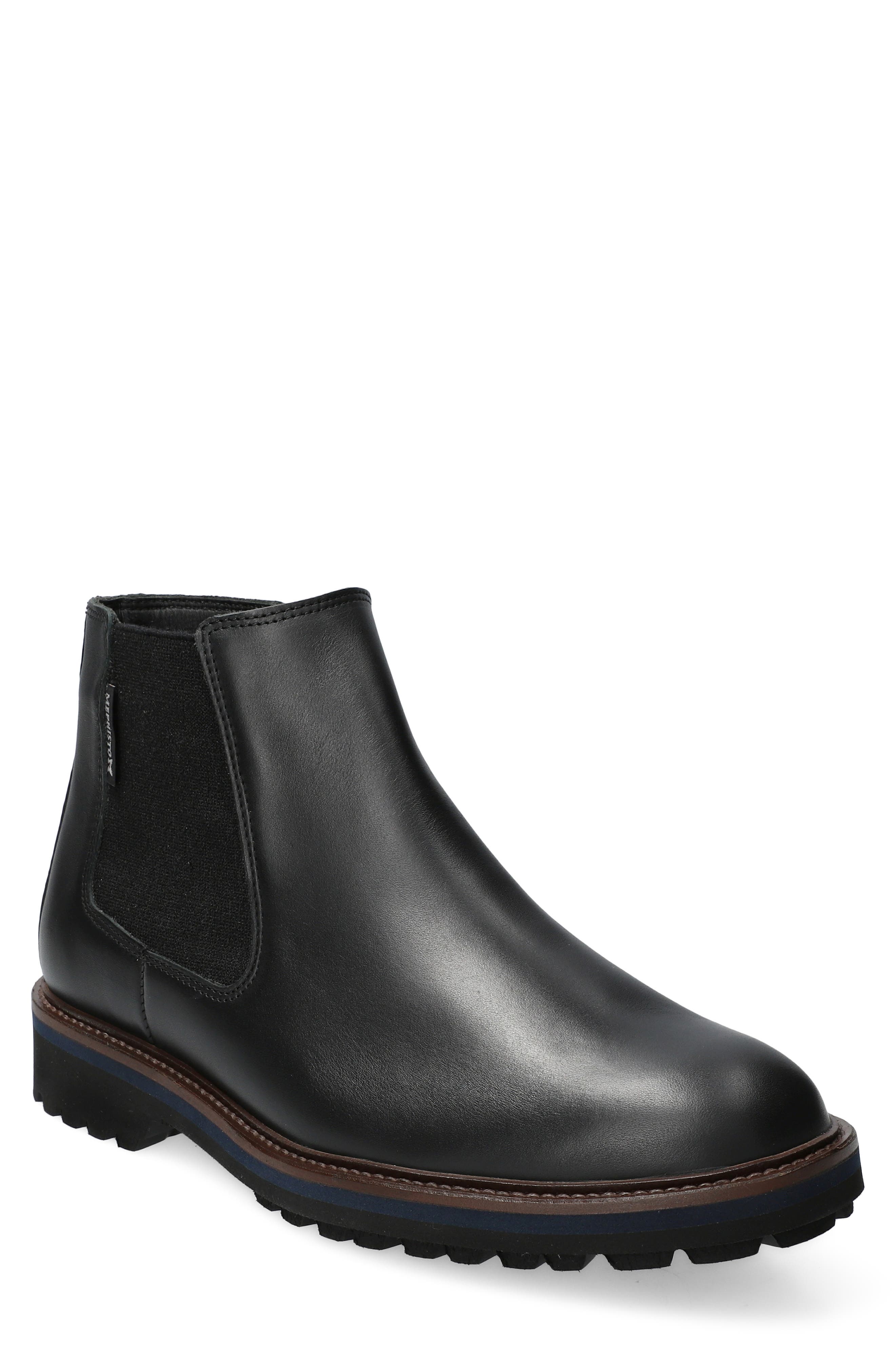 Bayard Leather Chelsea Boot, Main, color, BLK ANT 8800