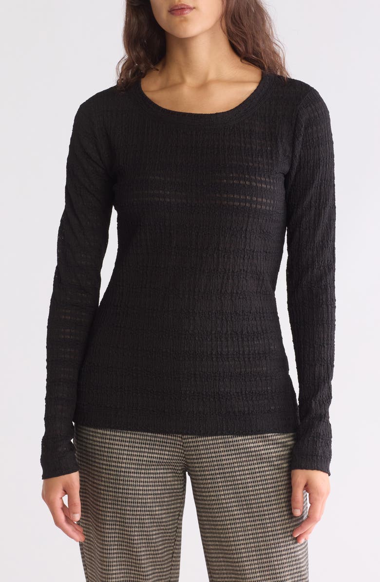 MAX STUDIO Textured Knit Top, Main, color, Black