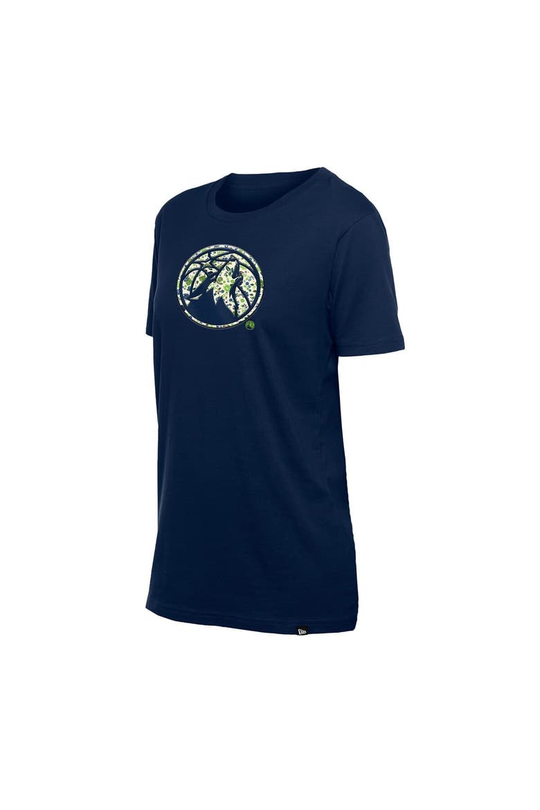 Women's New Era Navy Minnesota Timberwolves Glam Game Flower T-Shirt, Alternate, color, Navy