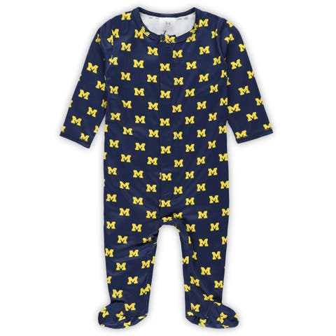 Newborn & Infant ZooZatz Navy Michigan Wolverines Magnetic Closure Sleeper