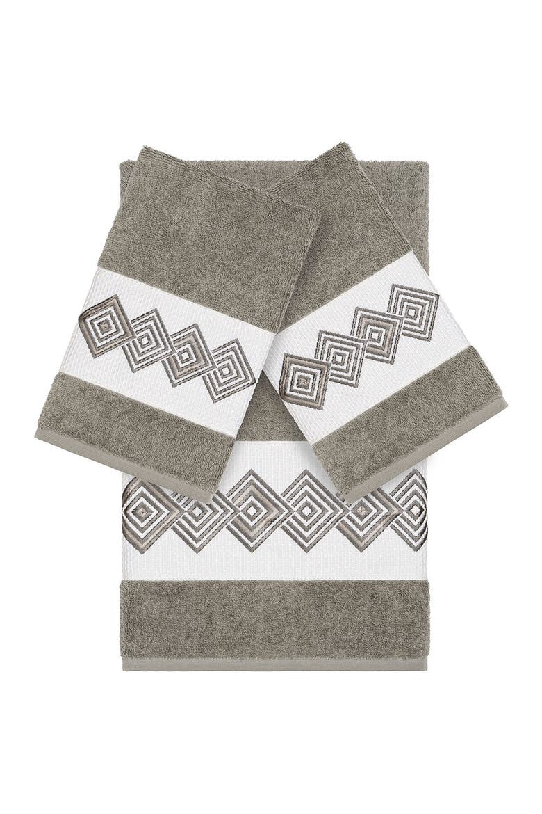Noah 3-Piece Embellished Towel - Dark Grey, Main, color, DARK GREY