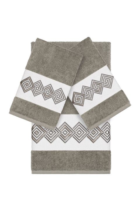 Noah 3-Piece Embellished Towel - Dark Grey