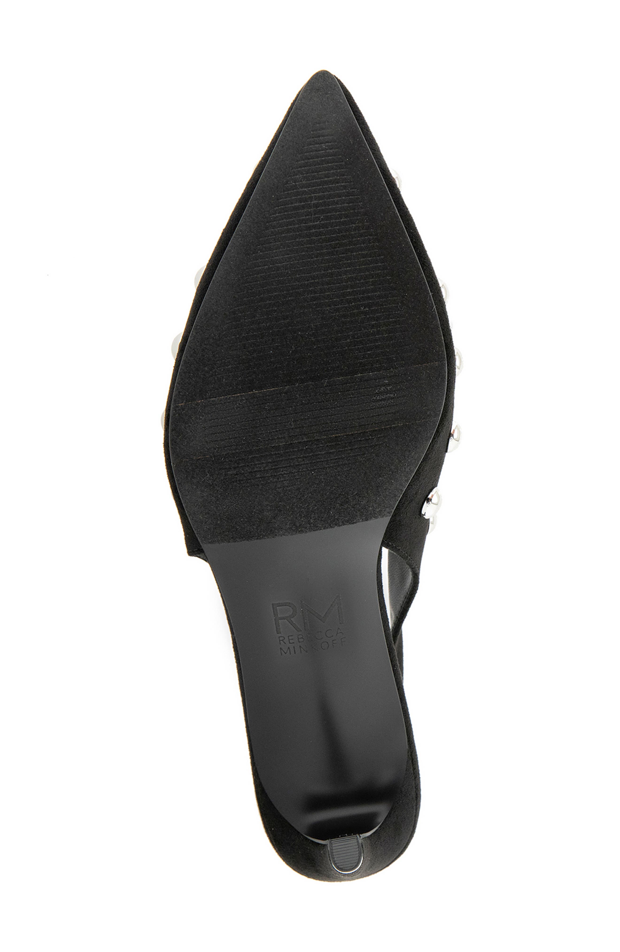 Leena Studded Slingback Pump, Alternate, color, BLACK FAUX SUEDE