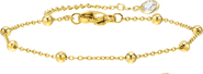 DLORIA Gold Beaded Link Bracelet with Adjustable Chain