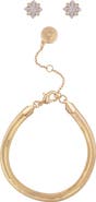 Vince Camuto Snake Chain Bracelet & Cubic Zirconia Stud Earrings Gift Set