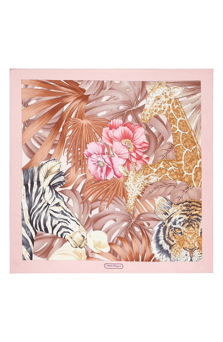 FERRAGAMO Salvatore Ferragamo Jungle Silk Scarf, Main, color, 