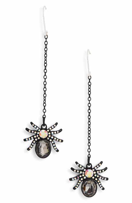 Spider Linear Drop Earrings