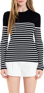 English Factory Stripe Rib Sweater