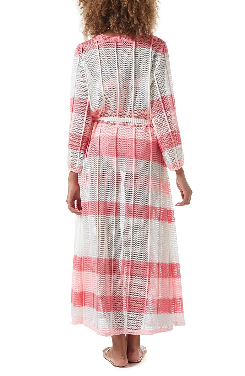 Melissa Odabash Drew Stripe Cover-Up Dress, Alternate, color, Pink Knit