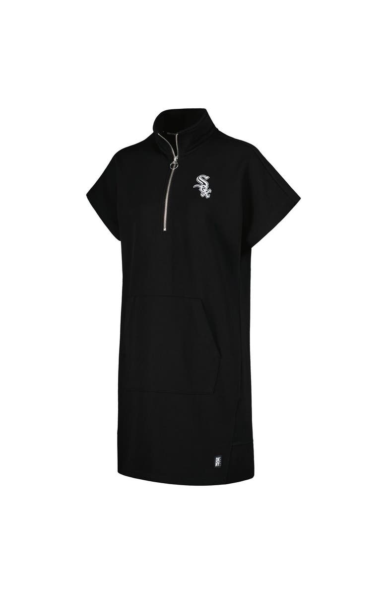 DKNY SPORT Women's DKNY Sport Black Chicago White Sox Emily Quarter-Zip Sneaker Dress, Alternate, color, Black