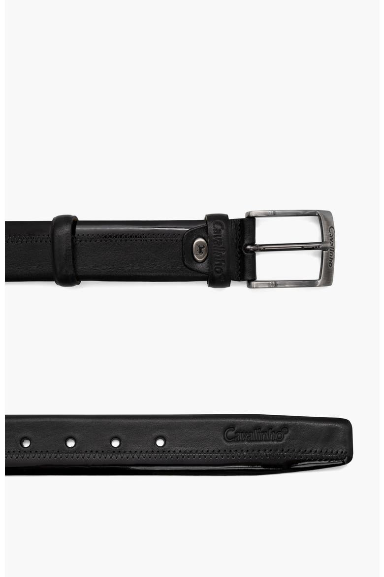 Classic 506 Smooth and Patent Leather Belt, Alternate, color, Black