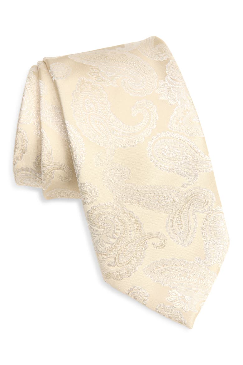 Paisley Silk Tie, Main, color, NATURAL