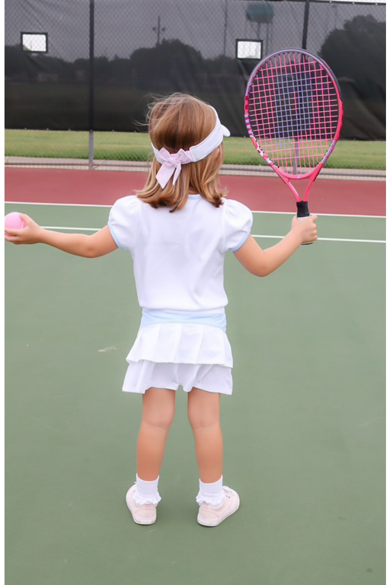 Tennis Bow Visor, Alternate, color, White