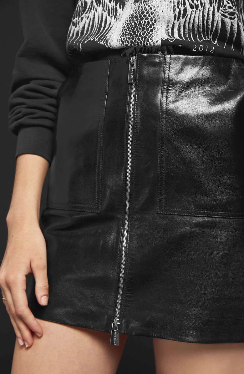 ANINE BING Sally Leather Miniskirt, Alternate, color, 