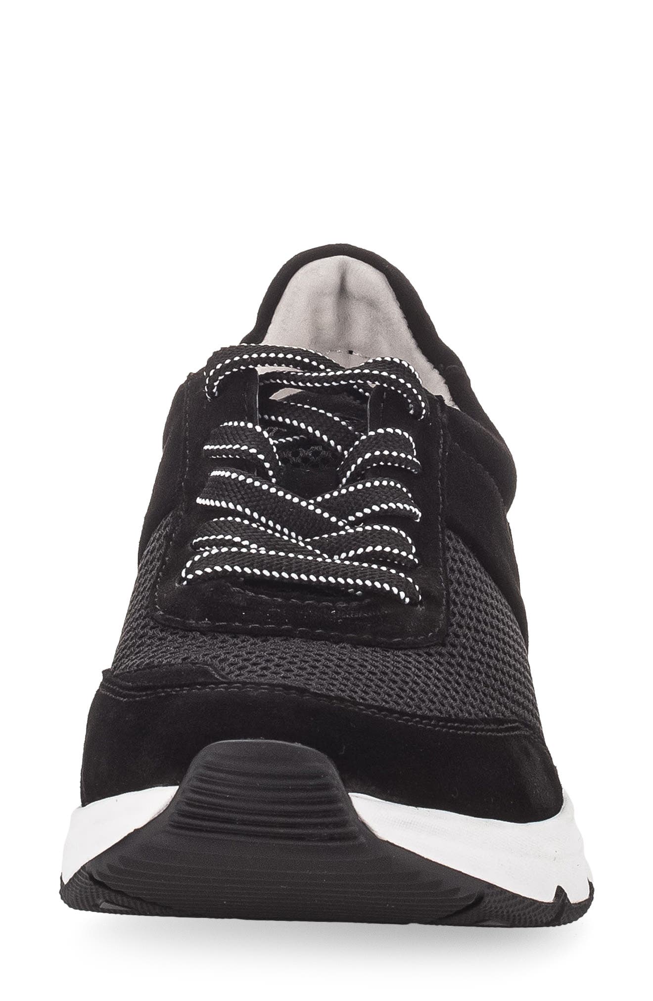 Gabor 63.334 Mixed Media Sneaker, Alternate, color, Black