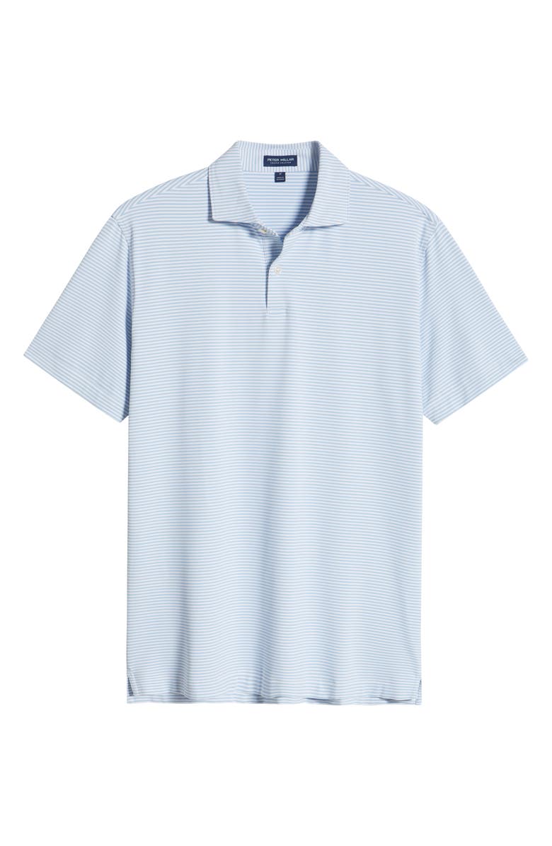 Peter Millar Ambrose Performance Jersey Polo, Alternate, color, White / Blue Frost