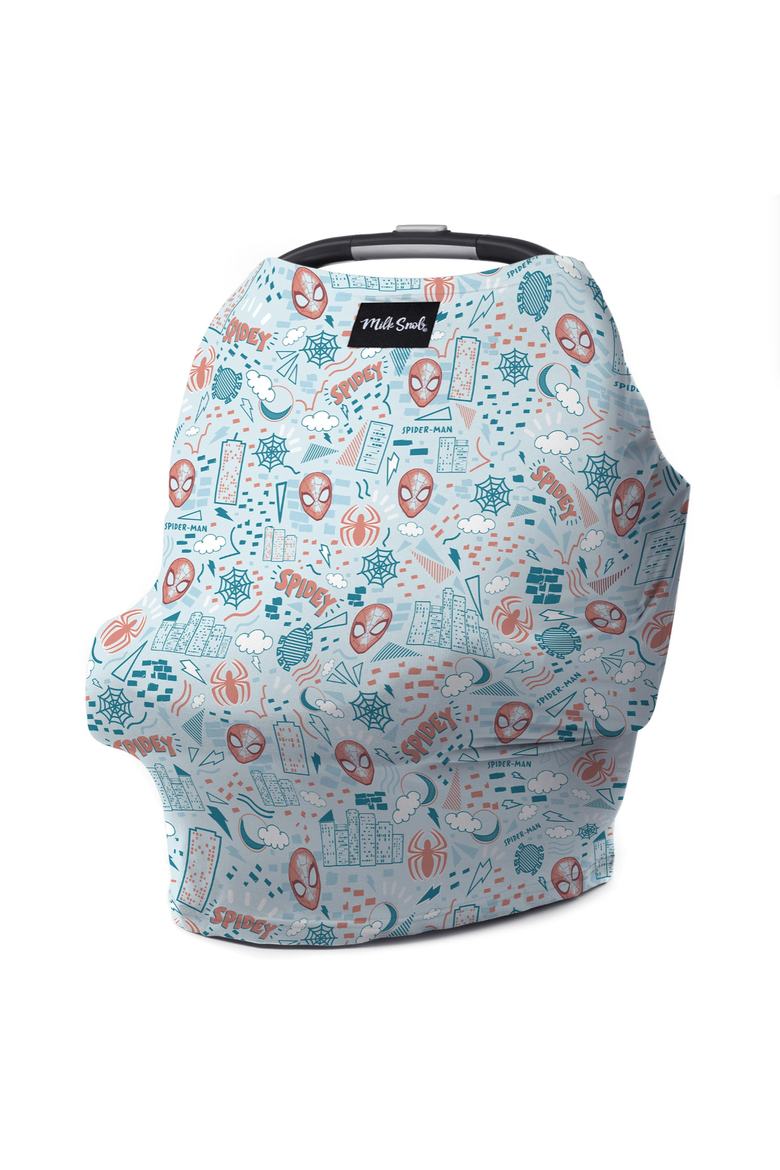 MARVEL 5-in-1 Nursing and Car Seat Cover, Main, color, Spider-Man Sketch Book