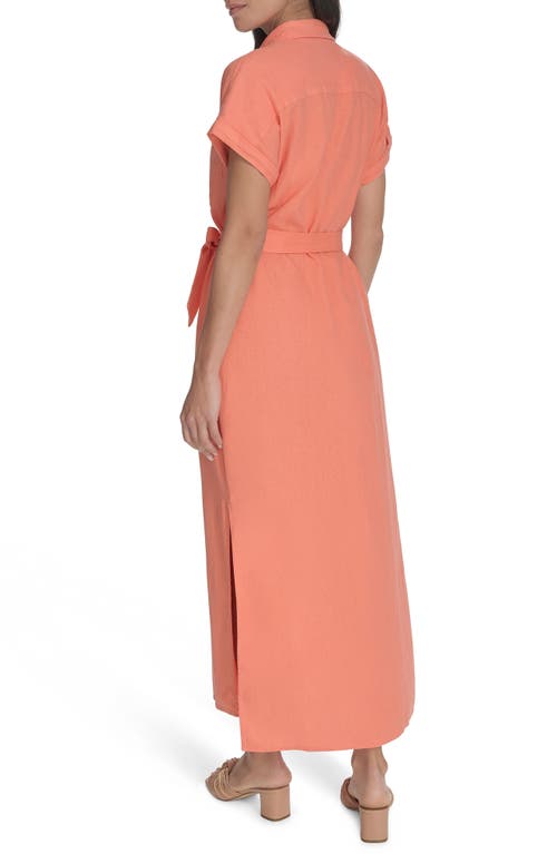 Calvin Klein Linen Blend Maxi Dress In Melon