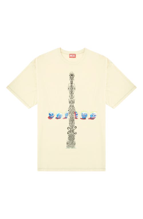 Diesel ® Relaxed Fit Cotton Graphic T-shirt In Gravel Grey