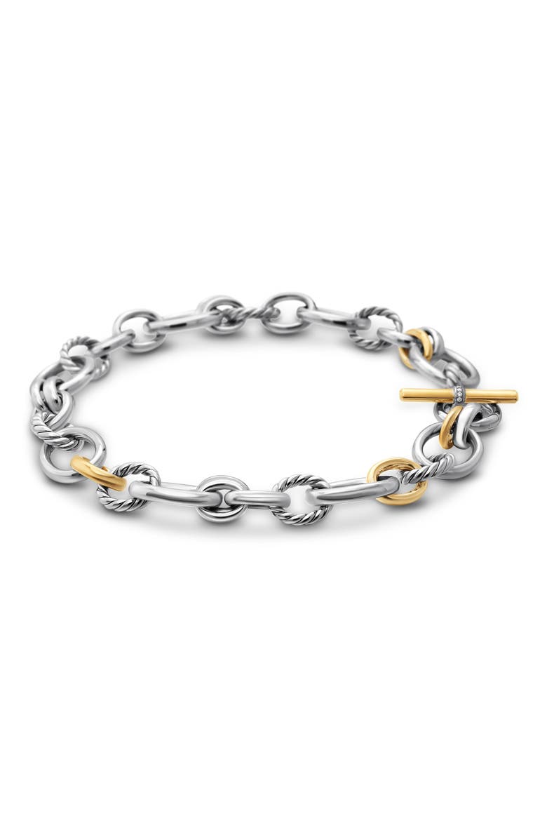 Mercer Mixed Metal Link Necklace, Alternate, color, STERLING SILVER/ 18KY GOLD