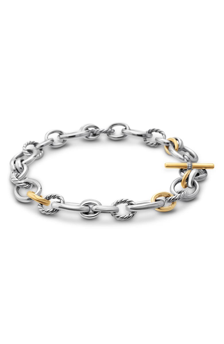 David Yurman Mercer Mixed Metal Link Necklace, Alternate, color, Sterling Silver/ 18Ky Gold