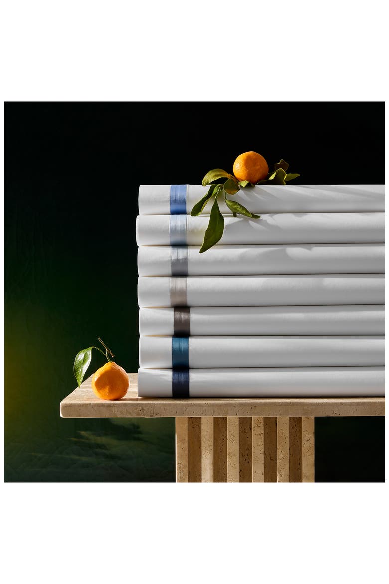 Lowell 600 Thread Count Flat Sheet, Alternate, color, NAVY