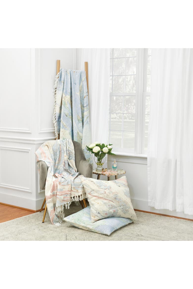 Marble Rose Quartz Accent Throw Blanket, Alternate, color, Pink