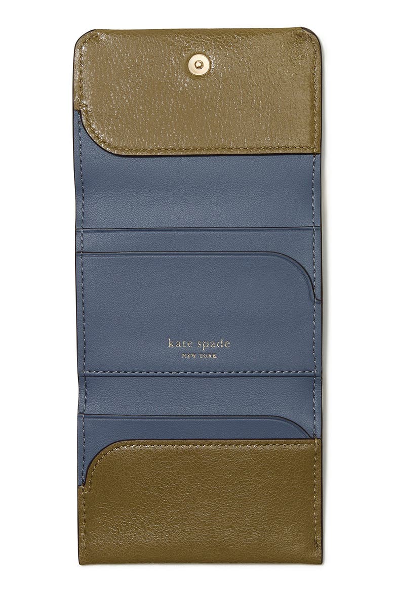 halo glazed leather card case, Alternate, color, DRIED THYME
