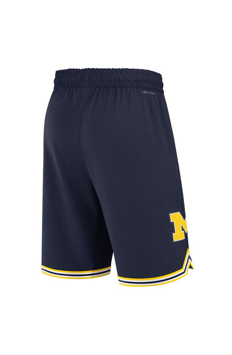 Jordan Brand Men's Jordan Brand Navy Michigan Wolverines Road Replica Performance Basketball Shorts, Alternate, color, Navy