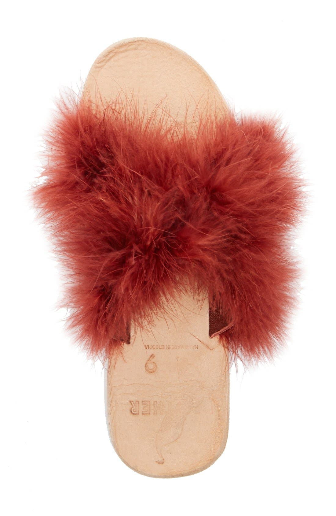 Brother Vellies Marabou Lamu Slide Sandal, Alternate, color, 