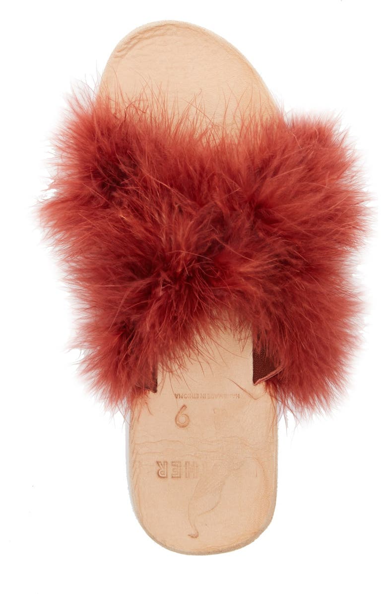 Brother Vellies Marabou Lamu Slide Sandal, Alternate, color,