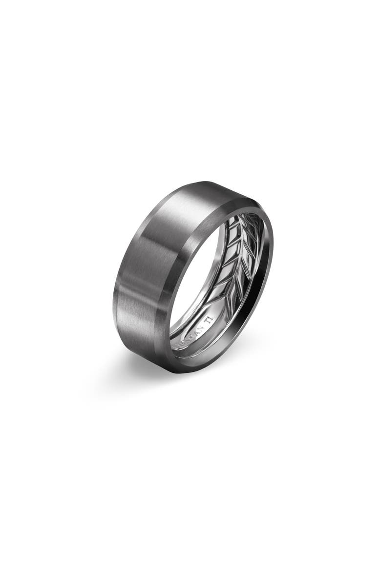Beveled Titanium Band, Alternate, color, TITANIUM