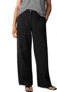 Eileen Fisher High Waist Wide Leg Full Length Organic Cotton Pants