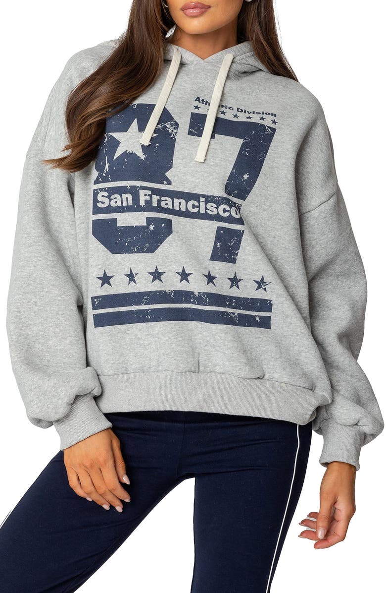 EDIKTED San Francisco Hoodie, Main, color, Gray-Melange