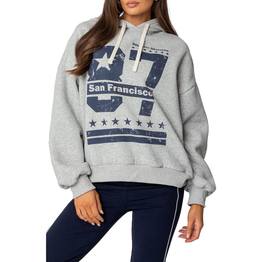 Shop Edikted San Francisco Hoodie In Gray-melange