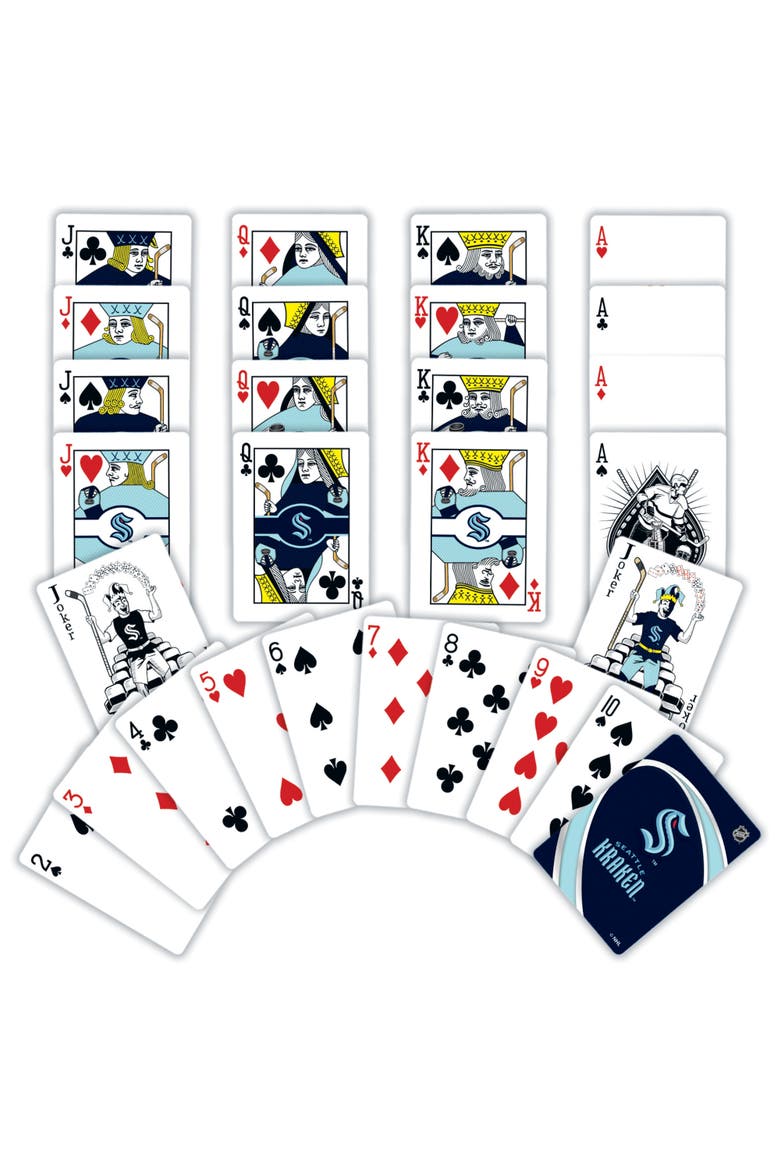 Seattle Kraken Playing Cards, Alternate, color, Multicolor