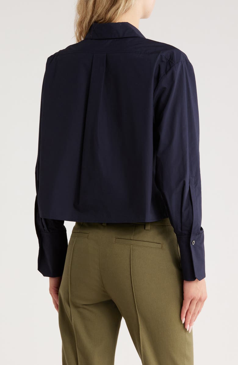 A.L.C. Cam Cotton Button-Up Shirt, Alternate, color, Maritime Navy