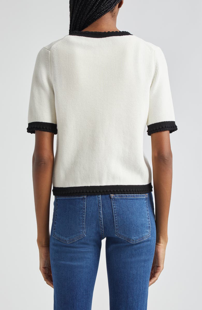 Veronica Beard Neroli Short Sleeve Cotton Cardigan, Alternate, color,