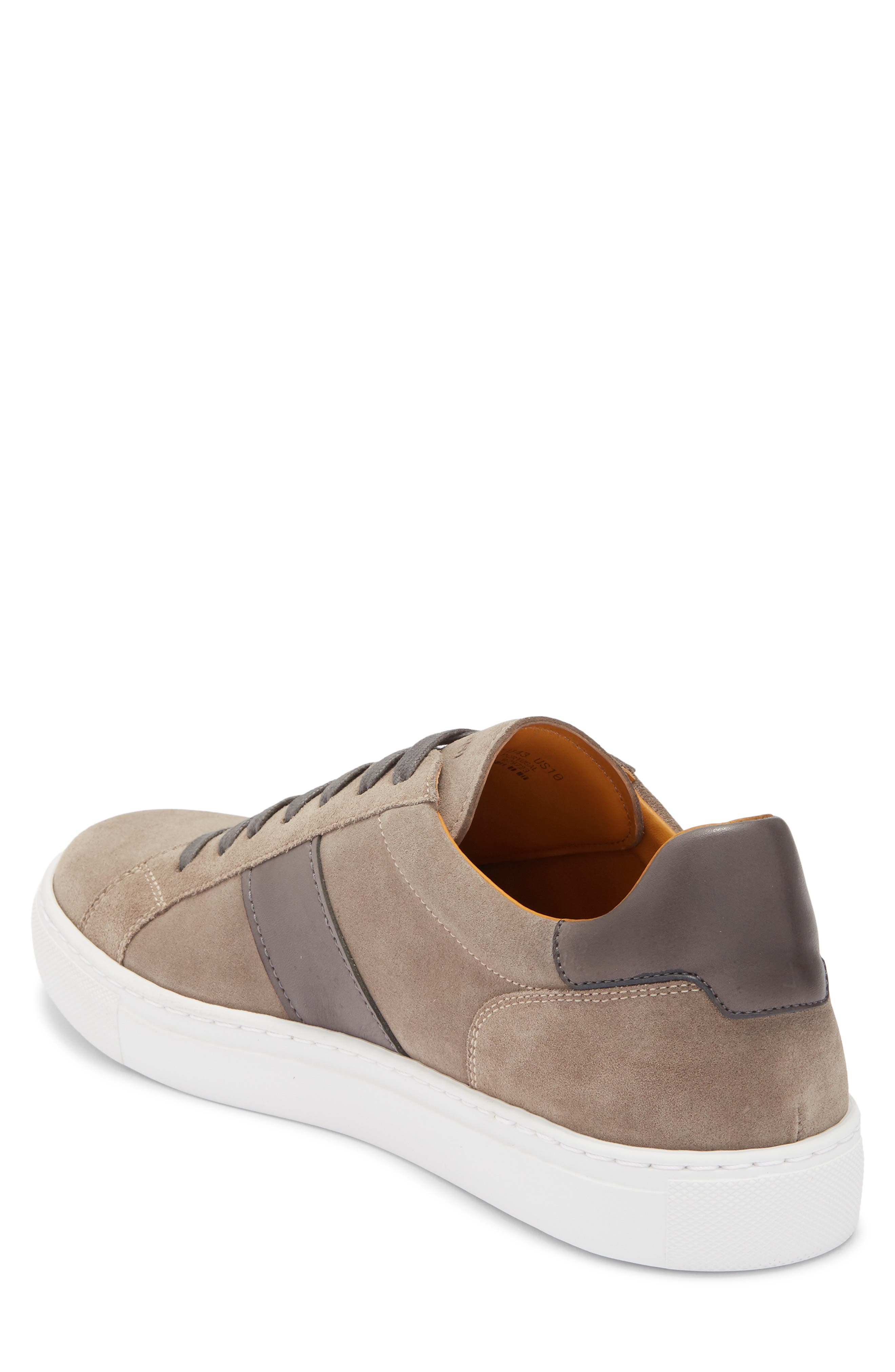 Magnanni Ashley Stripe Suede & Leather Sneaker, Alternate, color, Grey