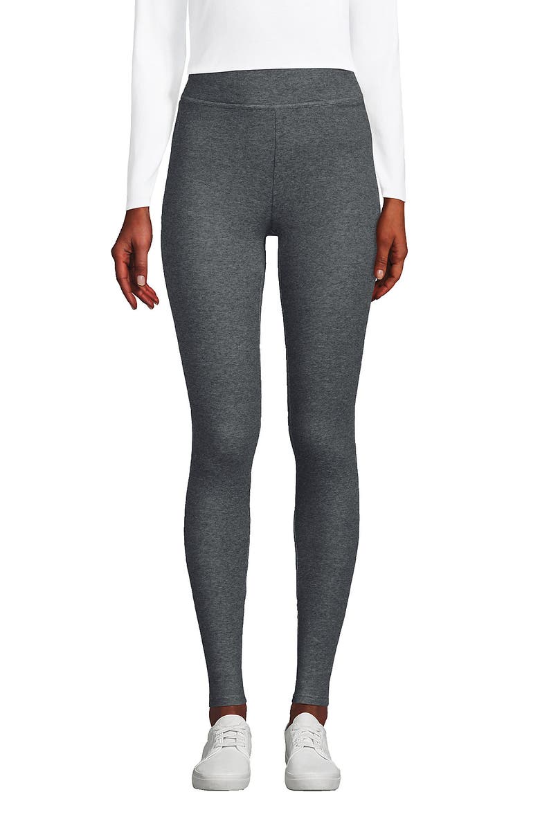 Lands' End High Rise Serious Sweats Fleece Lined Pocket Leggings, Main, color, Charcoal Heather