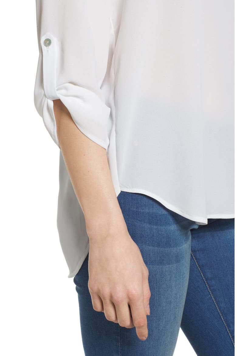 Roll-Tab Sleeve Tunic, Alternate, color, IVORY