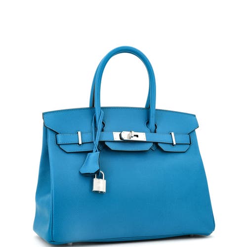 Pre-owned Hermes Hermes Birkin Handbag Blue Epsom With Palladium Hardware 30 In Blue