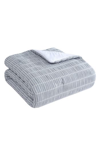 Tahari Stripe Seersucker 3-piece Comforter Set In Gray