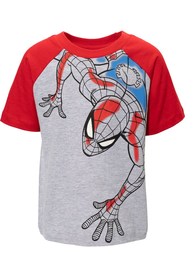 Avengers 2-Pack T-Shirts, Alternate, color, Spider Man Grey Red