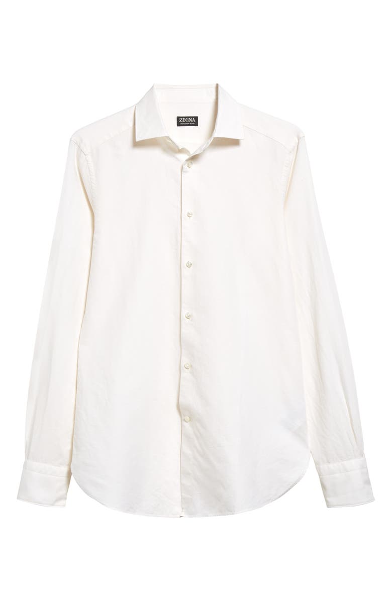 ZEGNA Crossover Cotton, Linen & Silk Button-Up Shirt, Alternate, color, 