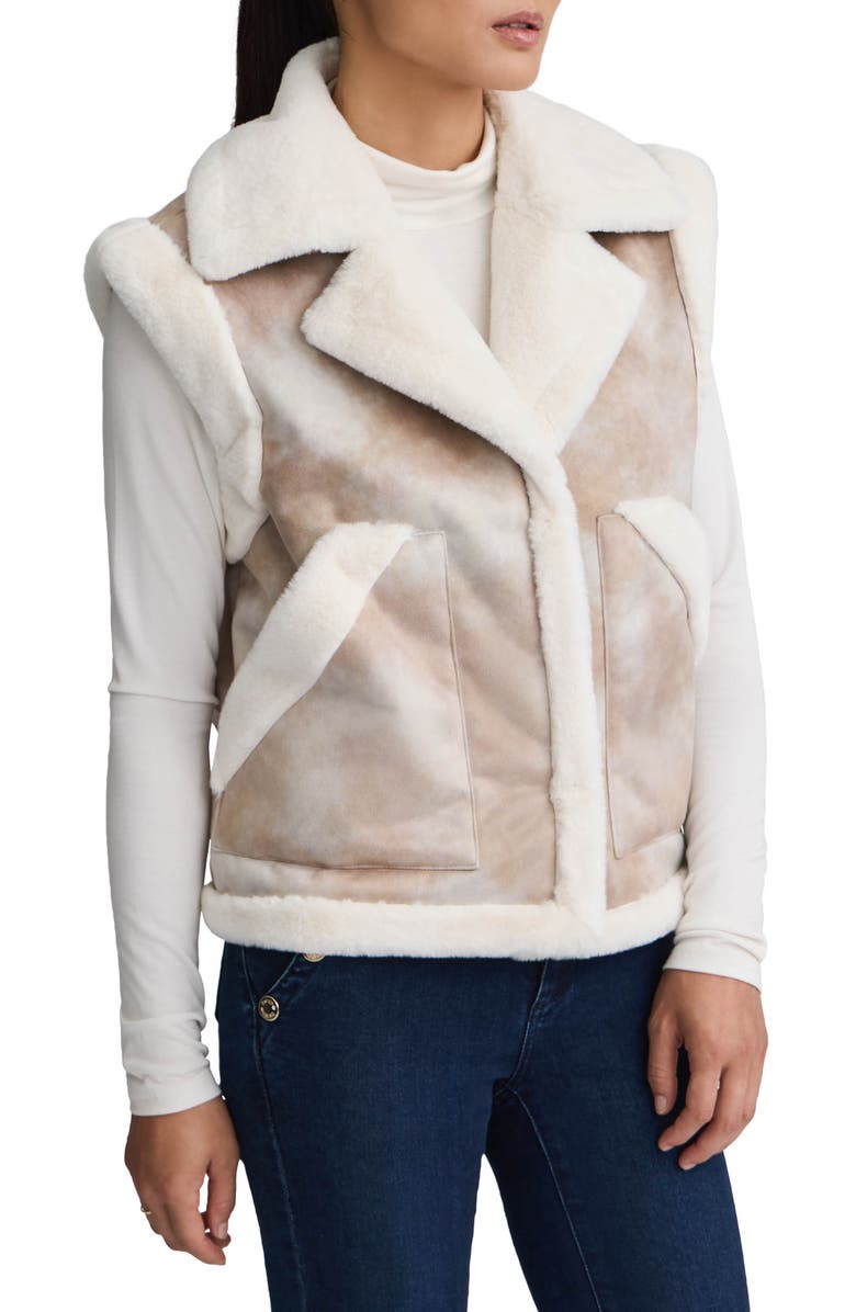NVLT Faux Shearling Trim Vest, Alternate, color, 
