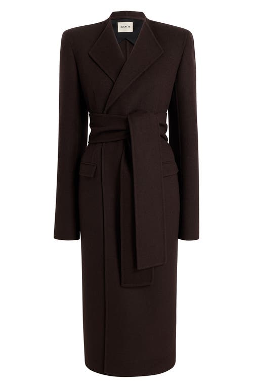 Khaite Jelson Double Face Wool Belted Coat In Brown