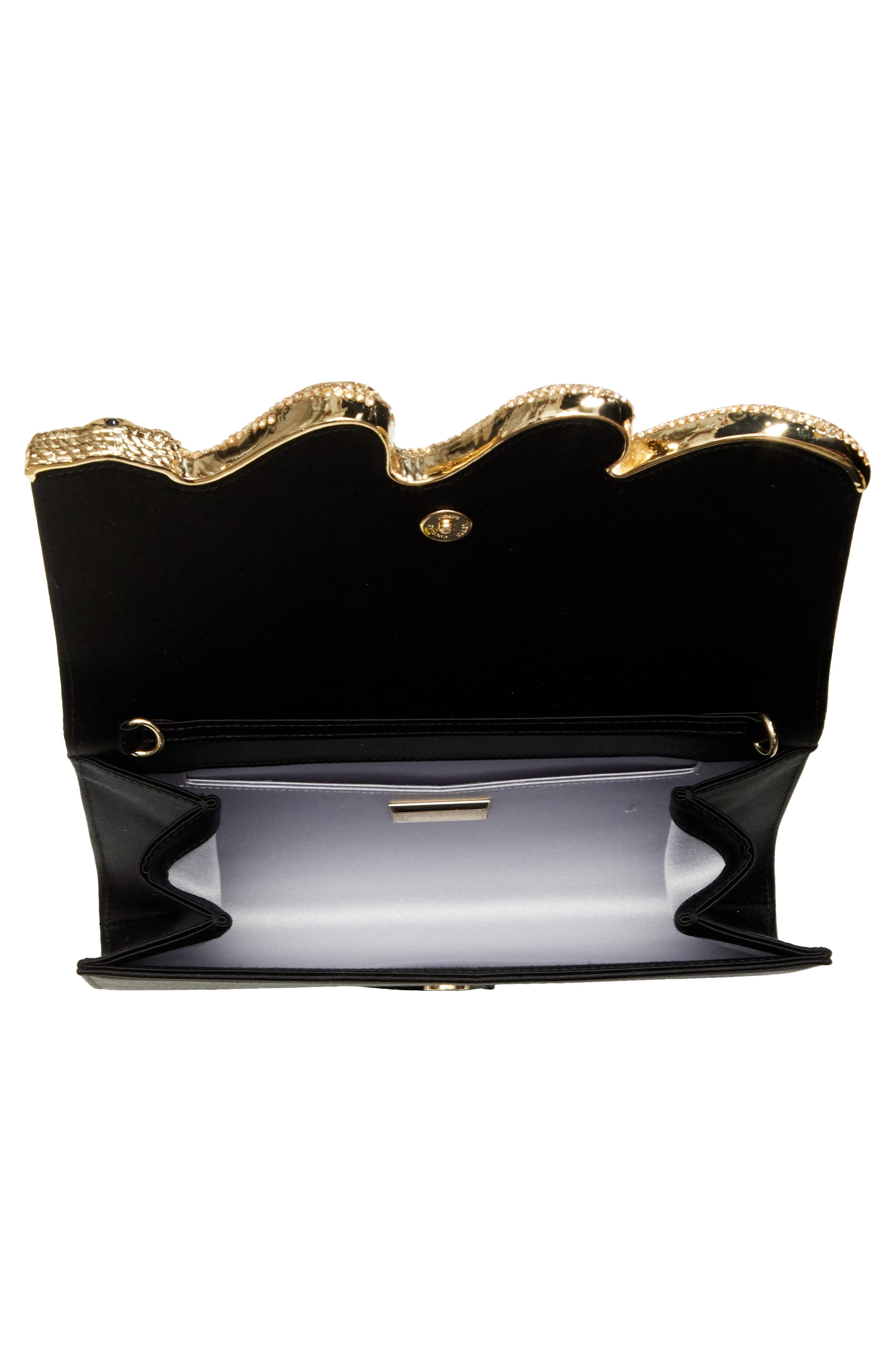 JUDITH LEIBER COUTURE Fizzoni Serpent Satin Clutch, Alternate, color, 